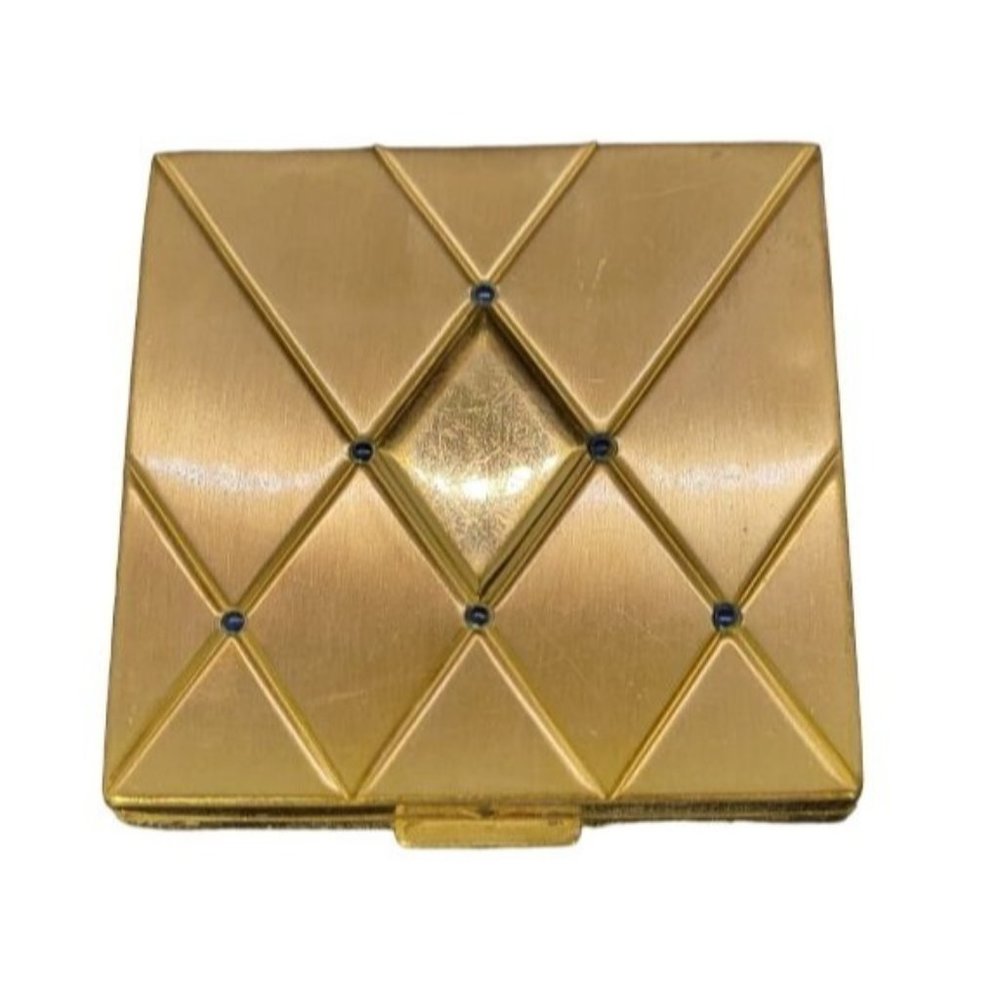Vintage Bourjois New York Gold tone 1940's powder Compact